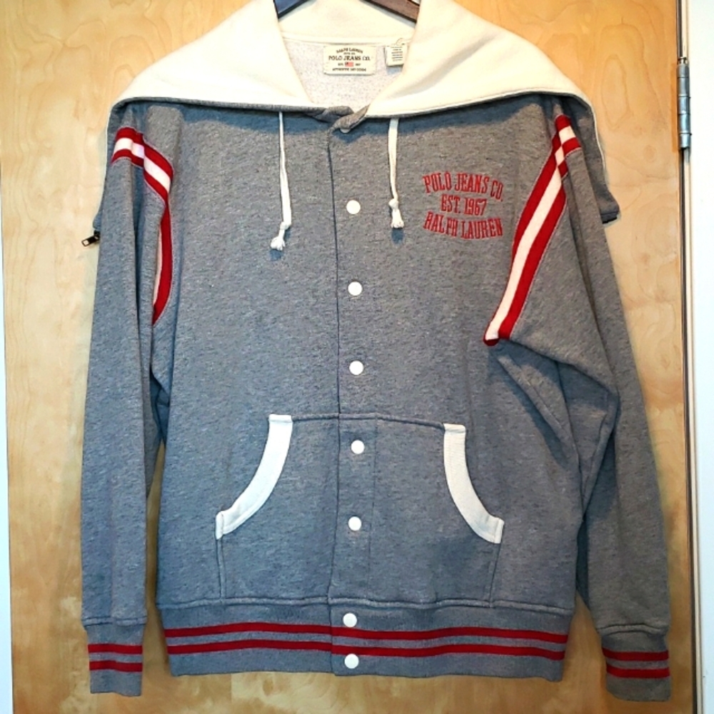 EUC Vintage Men's Polo Jeans Company Varsity Hooded Sweatshirt